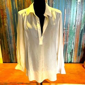 J.Crew shirt; cream/off white; like new; size L; silky fabric